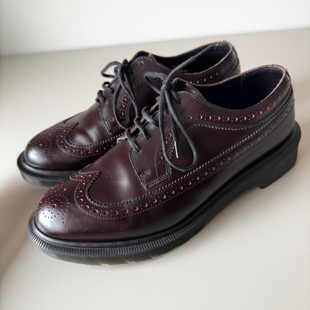Dr. Martens Burgundy Brogue Flats